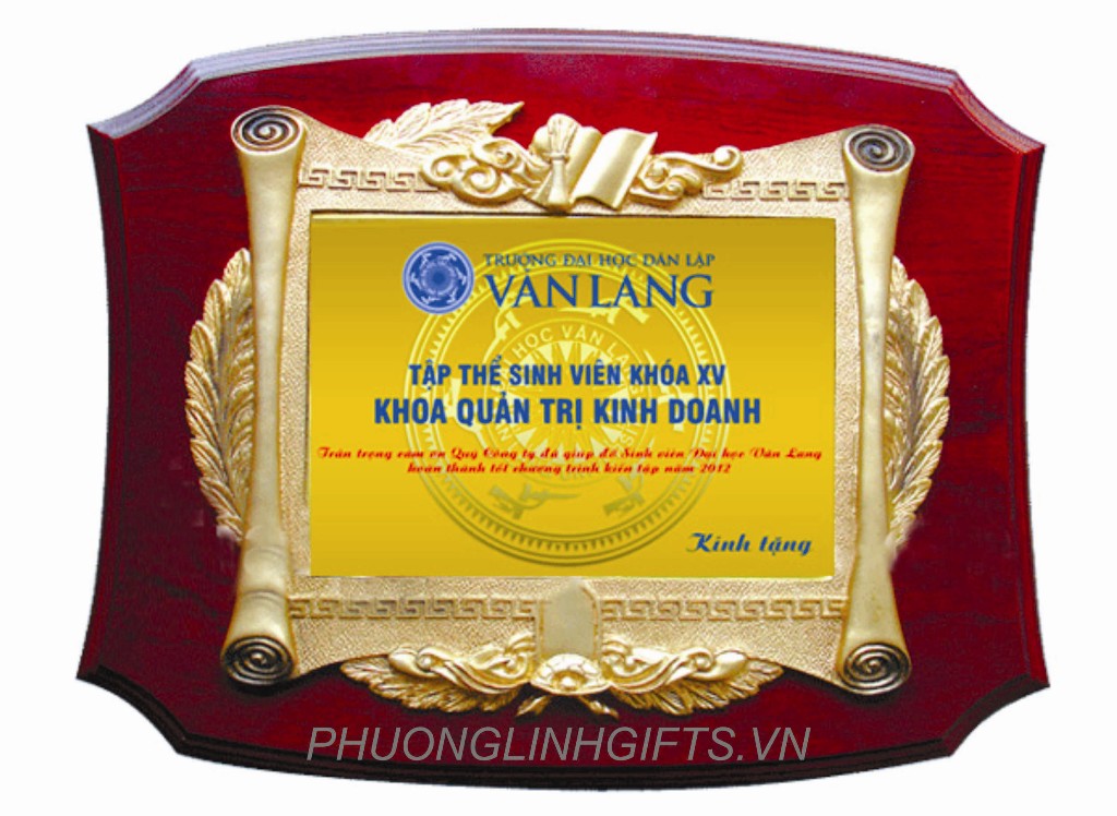 QUÀ TẶNG BIỂU TRƯNG GỖ ĐỒNG PL 02
